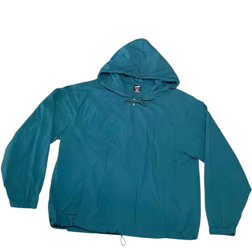 AVIA Women’s Activewear Turquoise Green Hooded Windbreaker Size XL EUC
